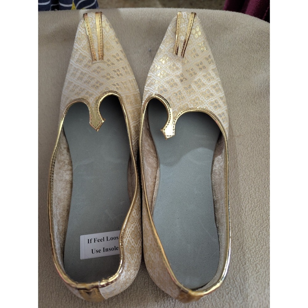 Mens Juti Indian Traditional Embroidered Men Shoes Wedding Mojari 10.5